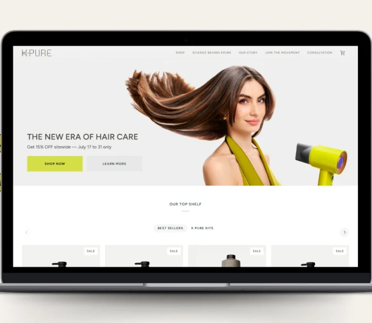 K·Pure is more than just a haircare brand; it’s an invitation to reconnect with the authentic beauty that makes us unstoppable. Our work with them started from the ground up, developing a strong visual identity that captures their essence: the perfect fusion of science and nature.